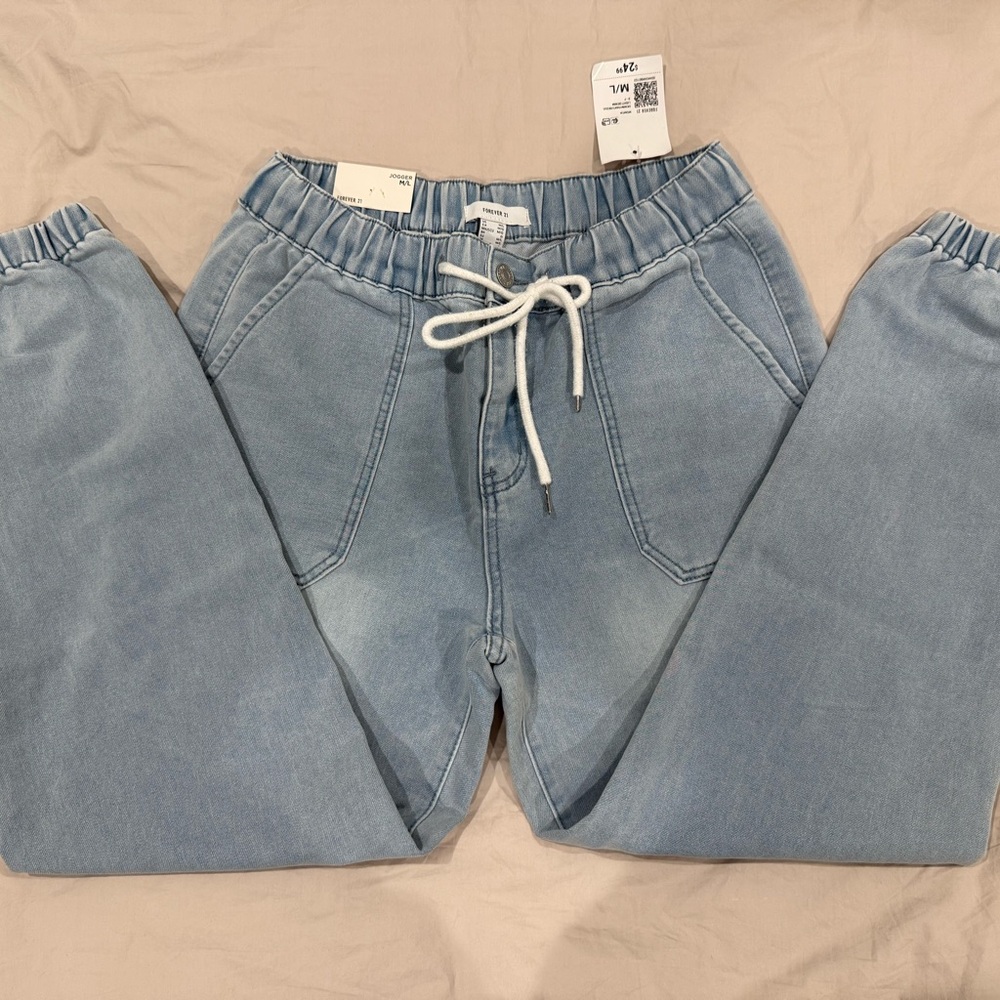 Forever 21 Women’s Denim Joggers - Picture 4 of 16